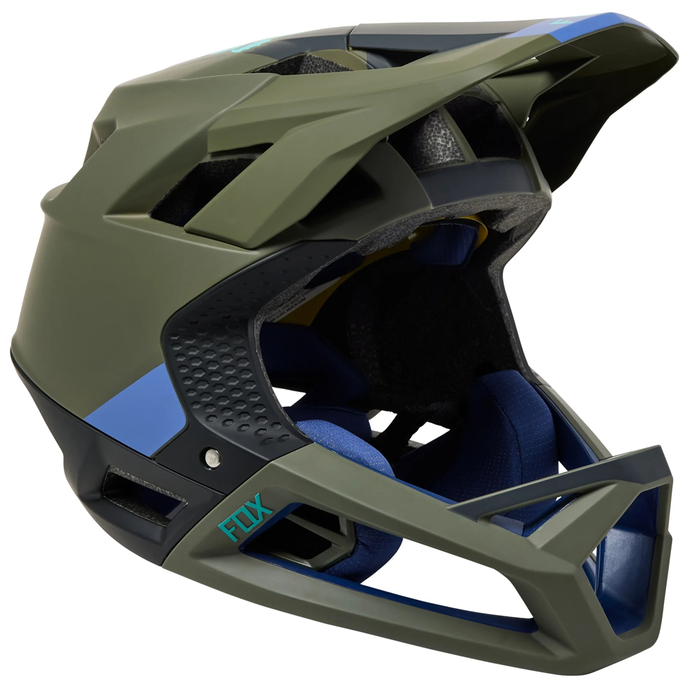 Fox Proframe BLOCKED Olive Green Helm Sepeda Full Face MTB Downhill Enduro Original Fox Racing