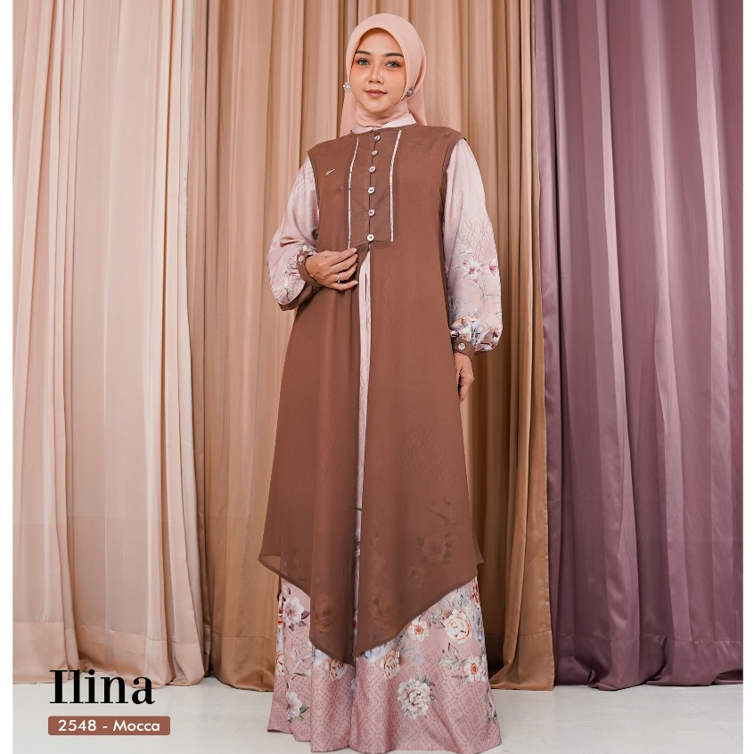 Gamis Ilina Inner Outer Lepas Pasang Kode 2548 By Taneem Muslim Dress