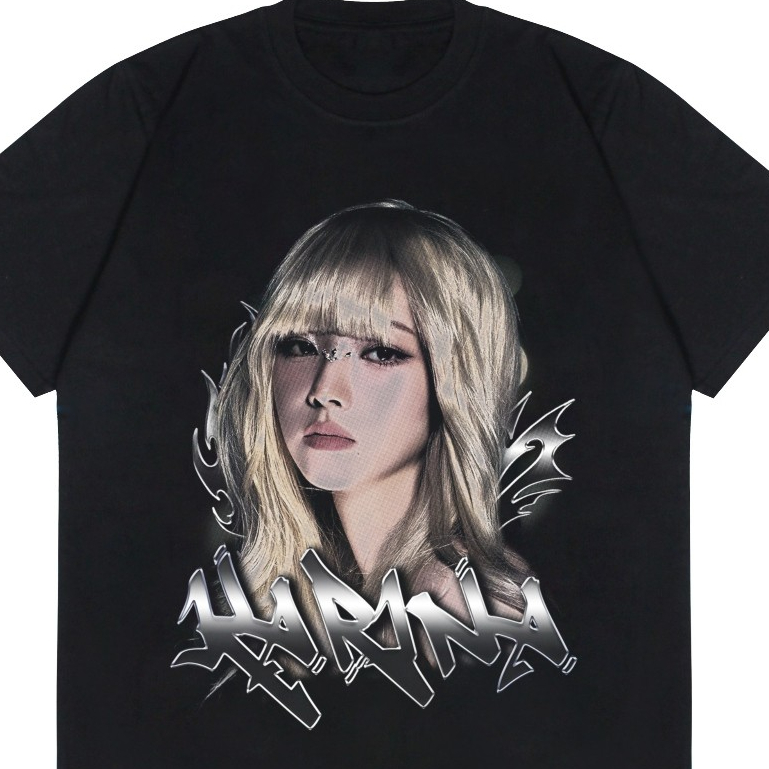 T-shirt Karina Aespa Armageddon Kaos Kpop Hitam Unisex