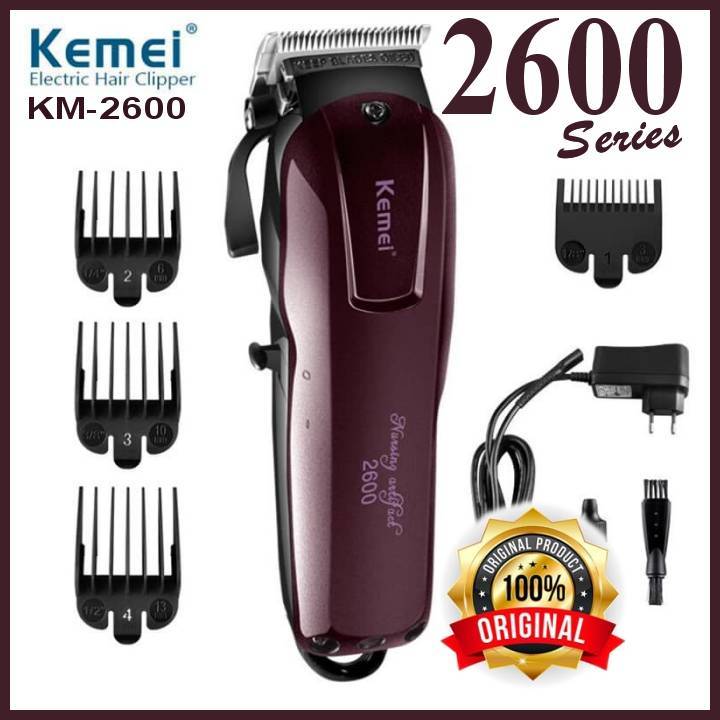 KEMEI 2600 Cukur Alat Cukur Rambut Elektrik Isi Ulang untuk Pangkas Rambut Profesional