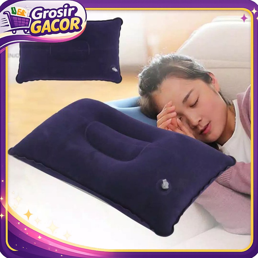 GROSIR Bantal Angin Tiup PVC Inflatable Travel Pillow Portable Indoor Outdoor Penahan Kepala Leher A