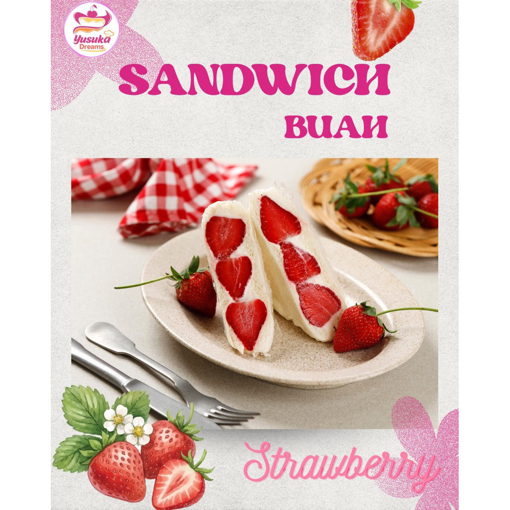 Fruit Sando (sandwich buah),strawberry