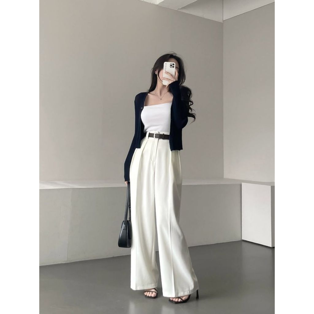 ORIGINAL Viona Pants / Celana Highwaist Wanita / Celana Panjang Loose Pants Kulot Anti Kusut /