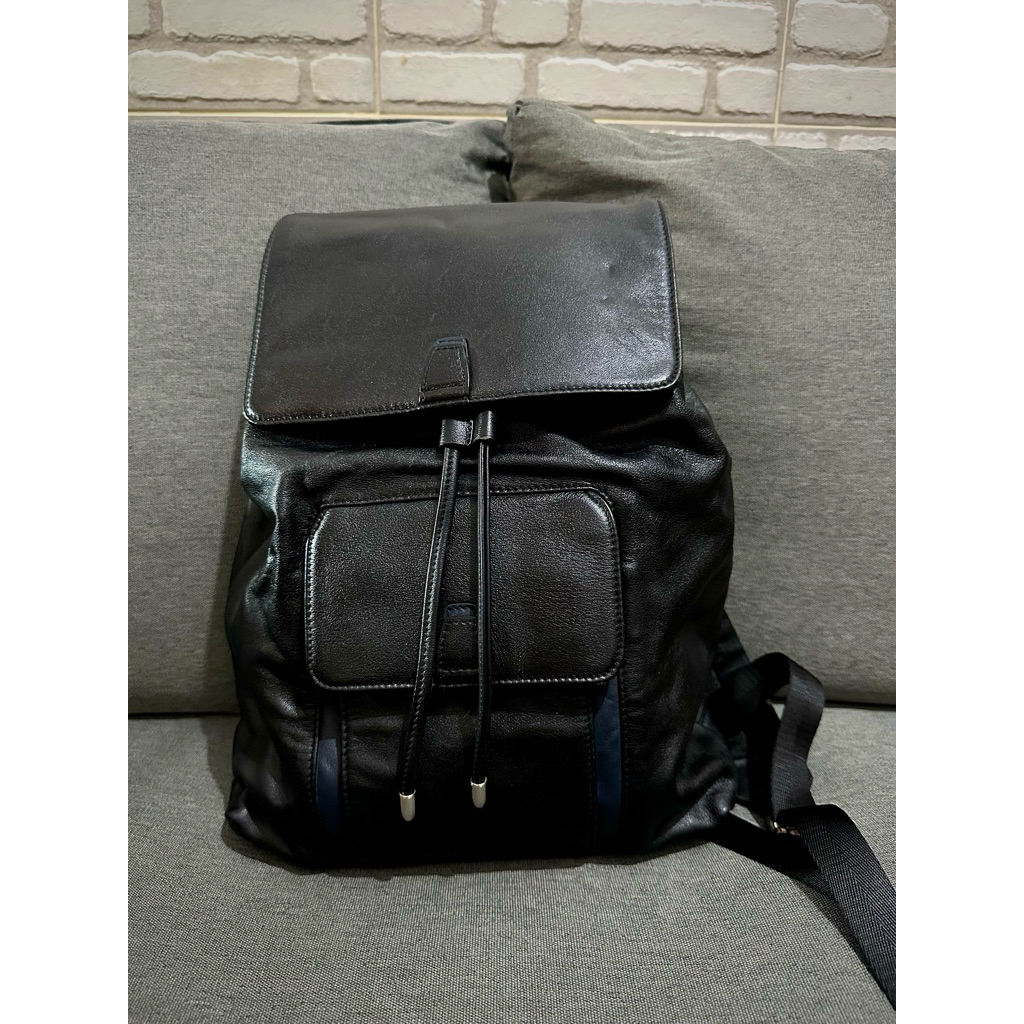 Tas ransel pria wanita kulit asli serut tebal