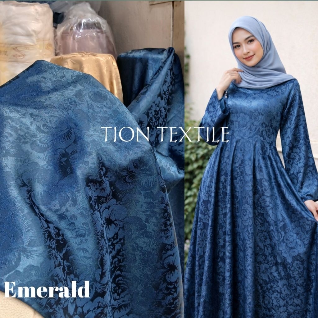 Kain bahan armani jaguard silk halus lembut premium / Kain armani jaguard silk original import