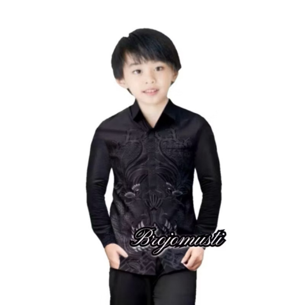 KEMEJA BATIK ANAK COWOK BAJU BATIK ANAK LENGAN PANJANG  UMUR 2-13 TAHUN