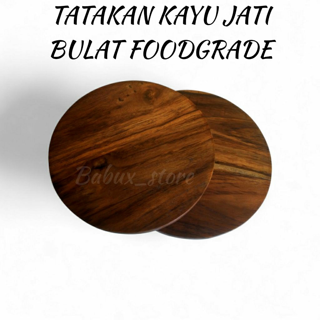 TATAKAN KAYU JATI BULAT FOODGRADE BEESWAX