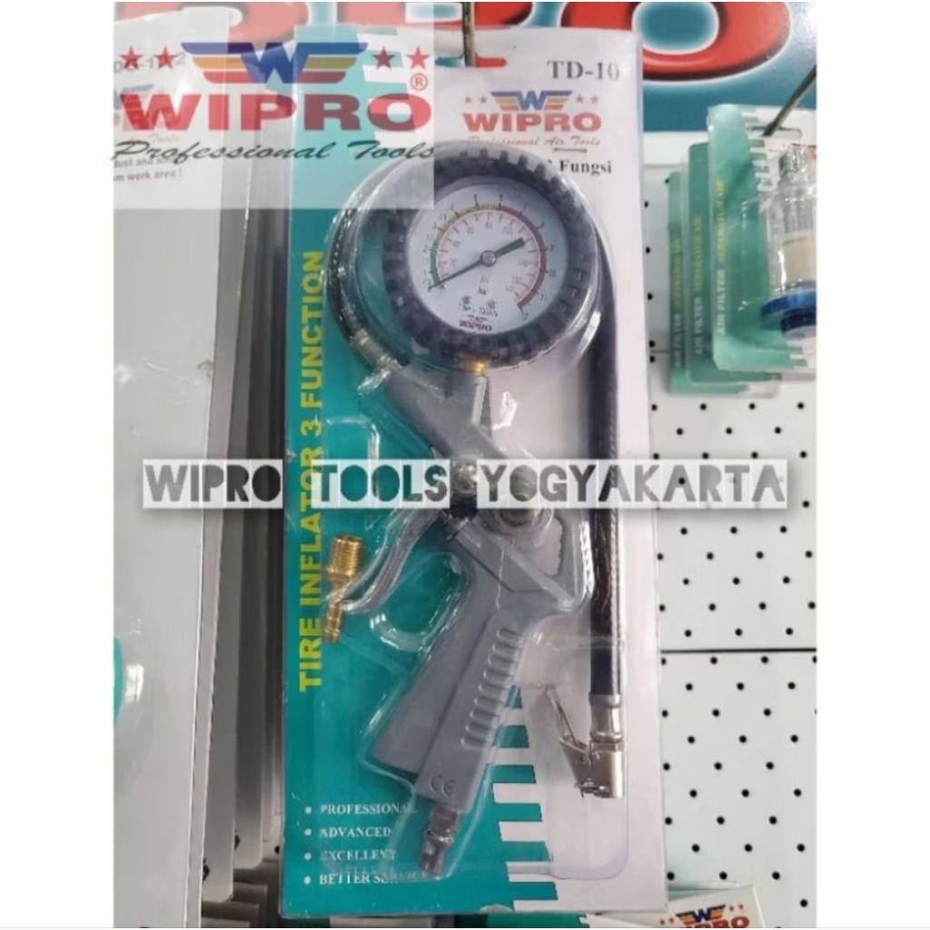 Wipro Tire inflator 3 Function TD -10- Pengisi Angin Ban Plus Meteran