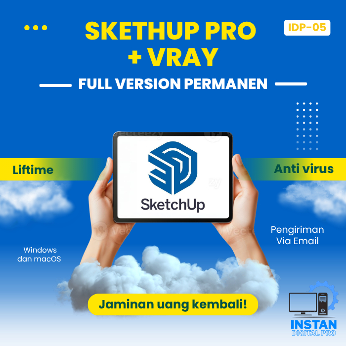 SKETCHUP PRO 2024 2023 2022 2021 2020 2019 2018 2017 2016 2015 + VRAY PERMANEN WIN