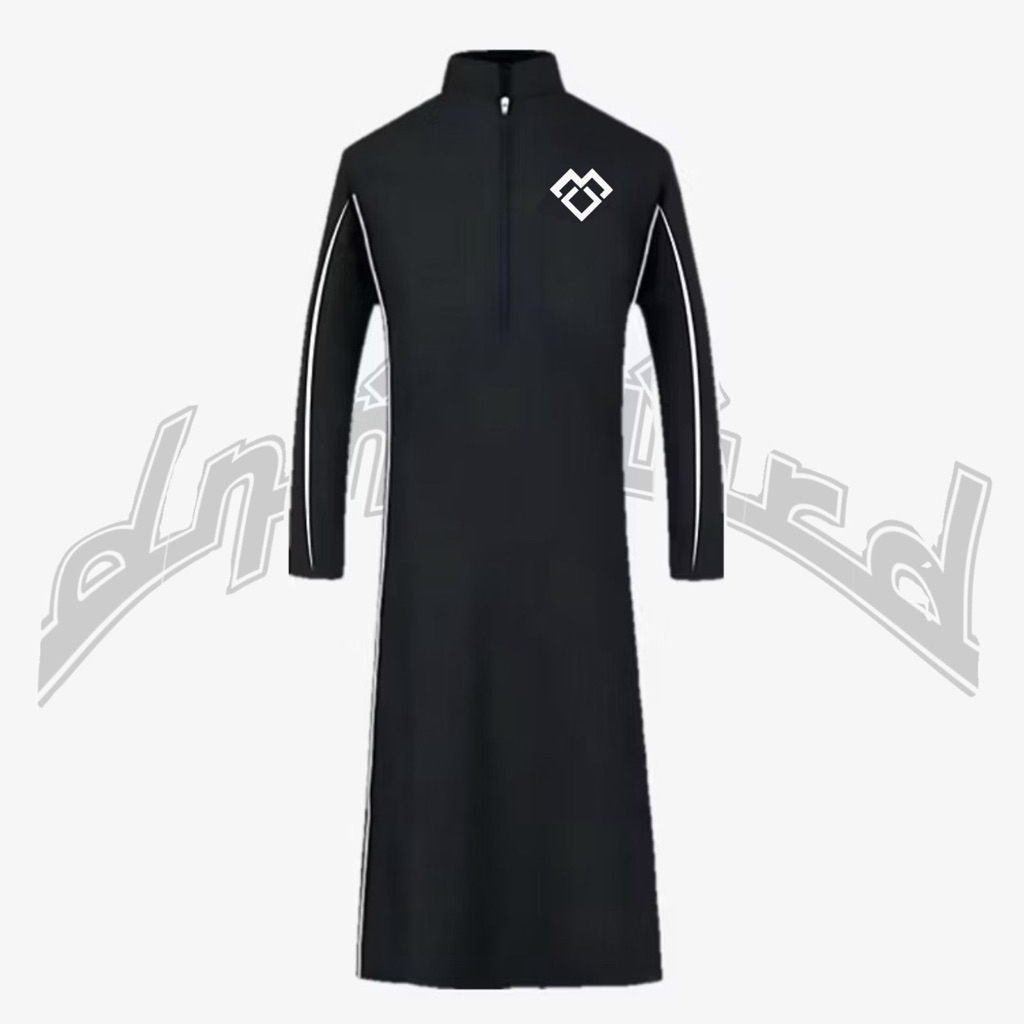 Jubah Pria Katun Gamis Pria Hitam Lengan Panjang