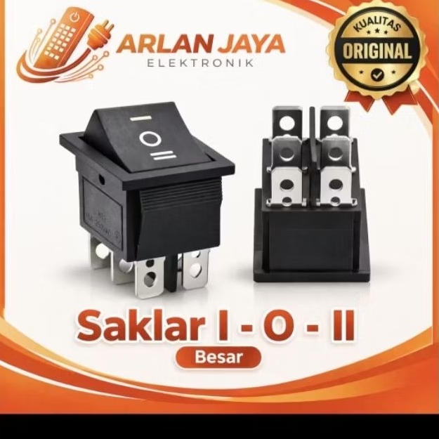 Switch Saklar ON OFF ON 6 Pin 6 Kaki Kotak Besar Hitam | Saklar Listrik 3 Posisi Awet & Kuat