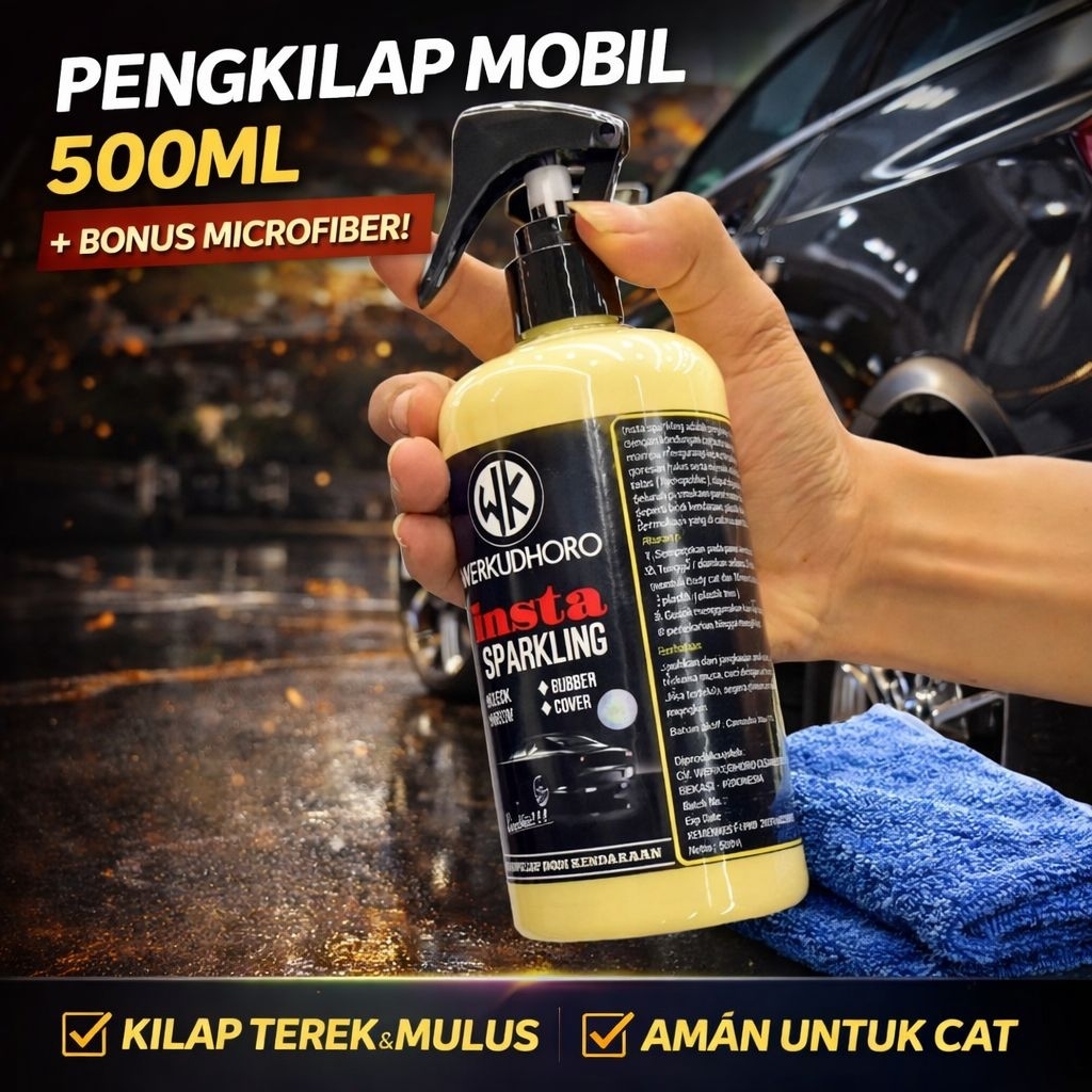 Pengkilap Body Mobil Warna Hitam Putih Merah Silver Metalic / Pengkilap Efek Daun Talas / Perawatan 