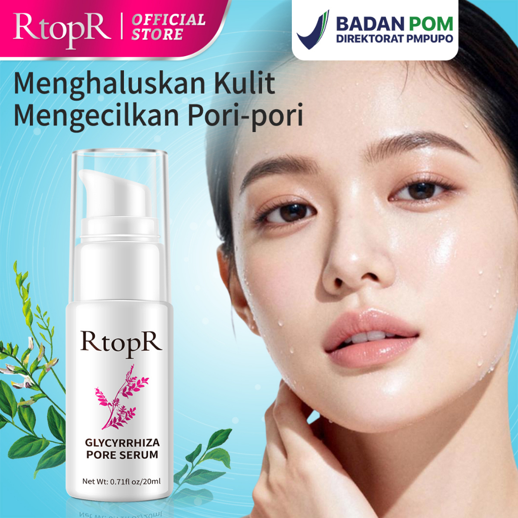 [BPOM] RtopR  Serum Perbaikan Pori-pori Wajah Glycyrrhiza  Wajah Kolagen  Anti Kerut  Krim Pemutih  