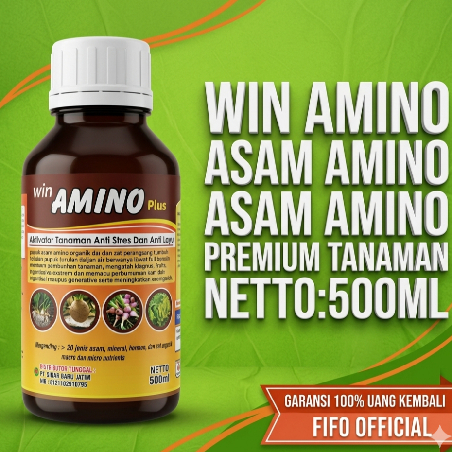 WIN AMINO NUTRISI ASAM AMINO BUAH DAN SAYUR 500ML/ PUPUK ASAM AMINO WIN AMINO- NUTRISI TANAMAN