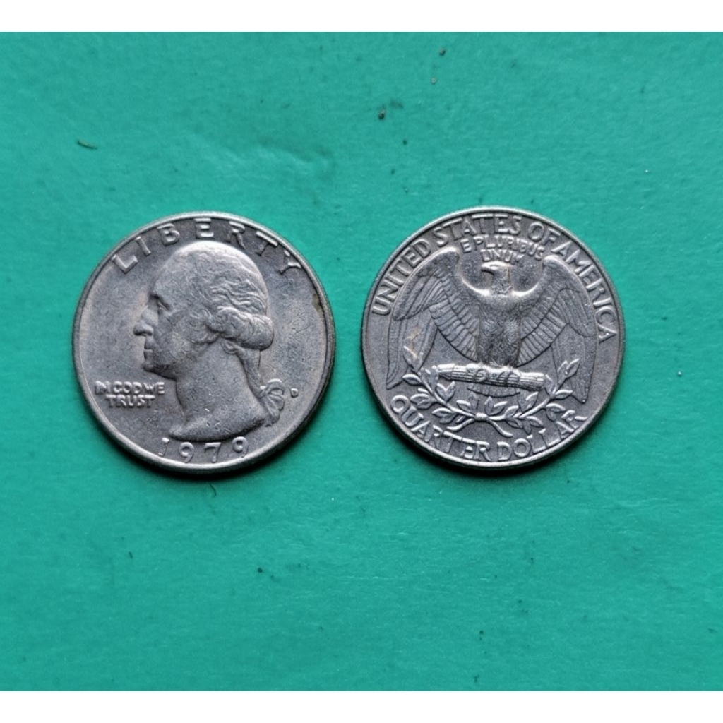 Koin Kuno Amerika Serikat 1979 - Quarter Dollar Washington Original