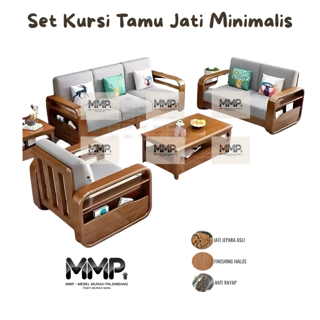 Set Kursi Tamu Jati Minimalis | Set Kursi Tamu Jati Jepara Asli Murah Palembang