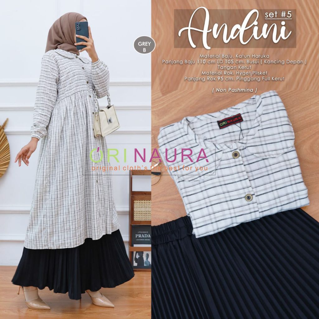 Baju setelan Andini set Baju dan rok muslimah