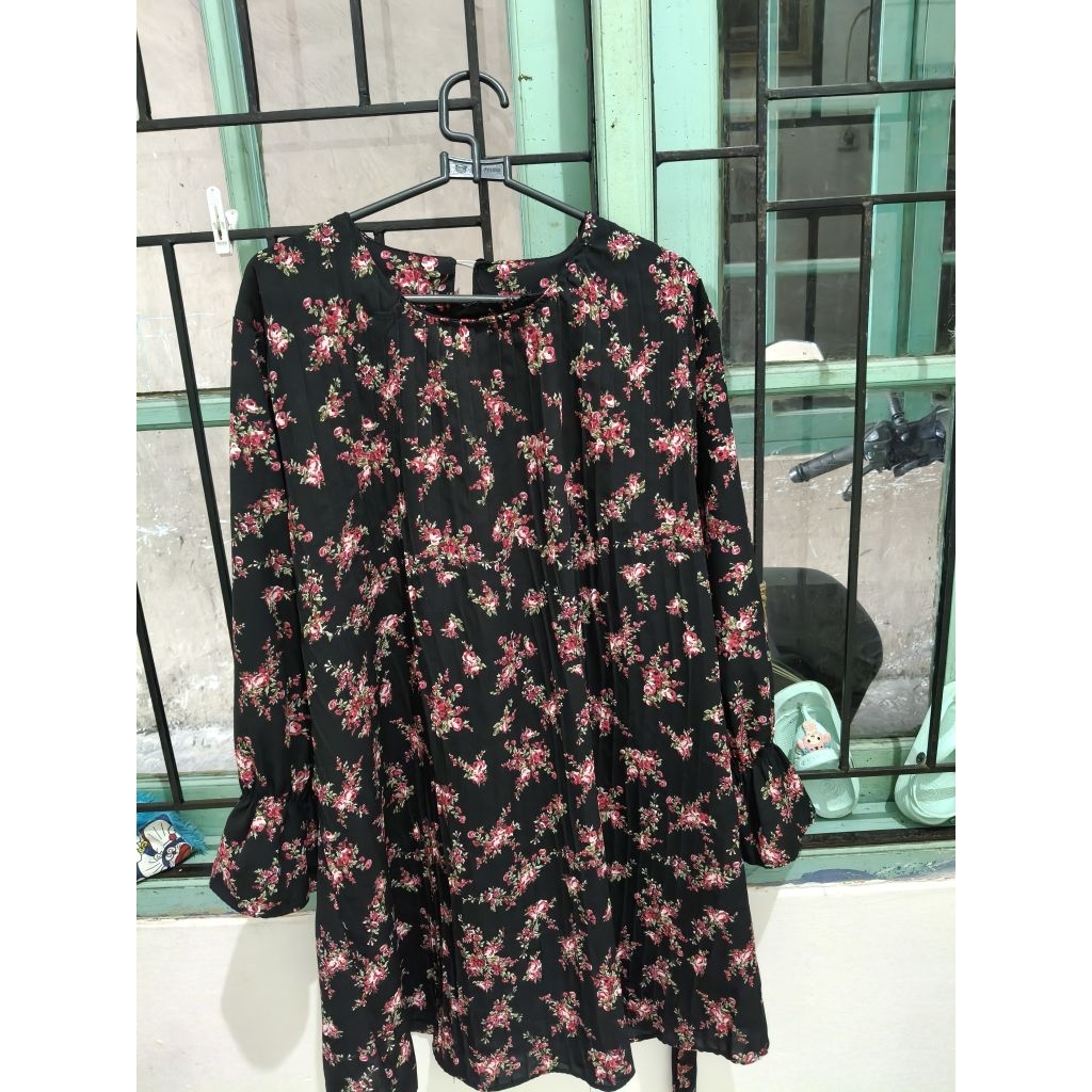tunik wanita motif bunga bunga