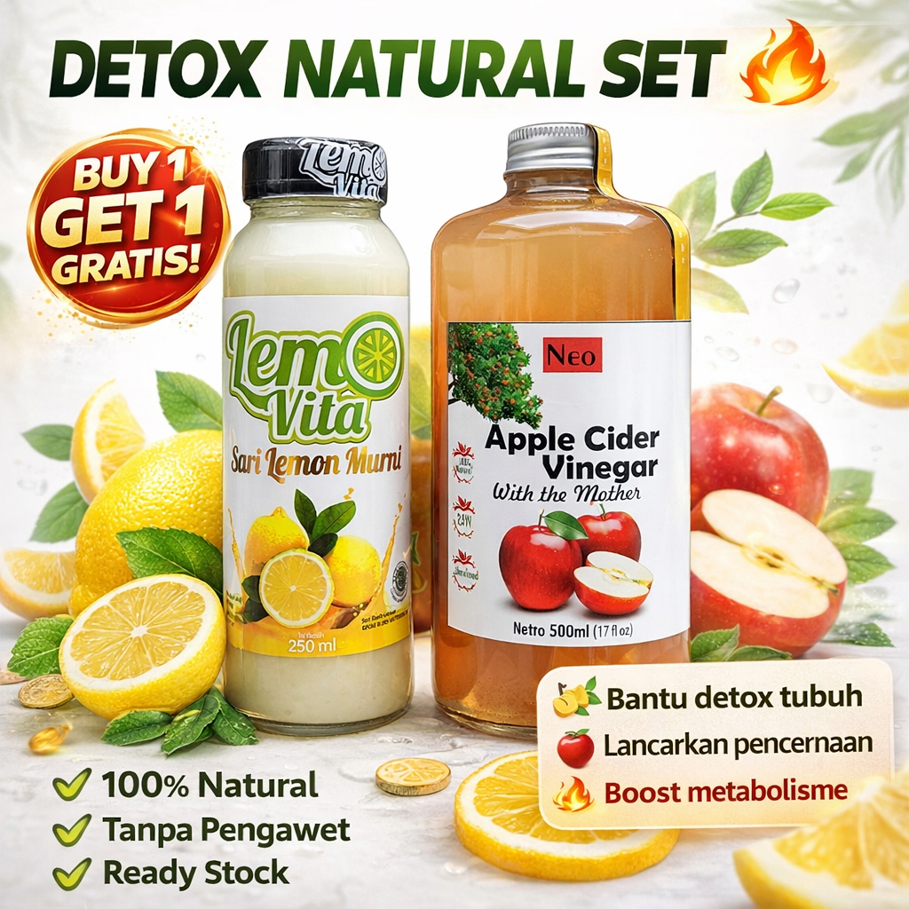 Sari Lemon Lemovita+Cuka Apel-Paket bundling minuman enak juice botol Merah