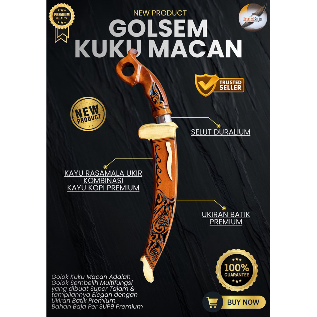 [INDOBAJA] GOLOK SEMBELIH KUKU MACAN GOLOK BAJA PER SUP9 PREMIUM ASLI ORIGINAL SUPER TAJAM