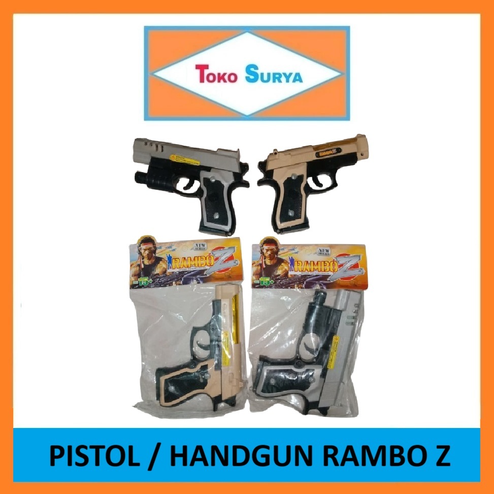 Pistol Mainan / Handgun Toys Rambo Z Dengan Laser / Tanpa Laser Mainan Tembak