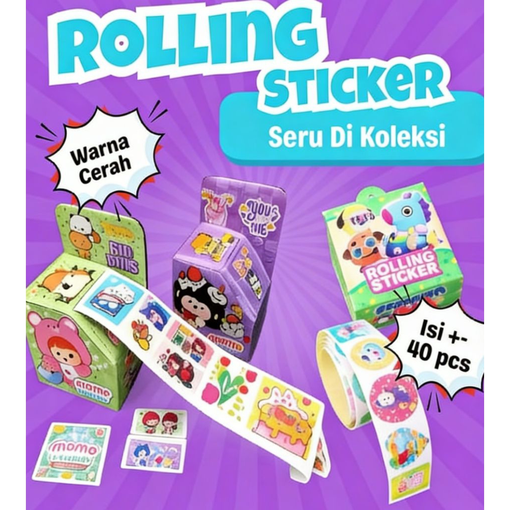Stiker rolling stiker anak anak Mainan viral mainan anak-anak laki-laki dan perempuan mainan asyik m