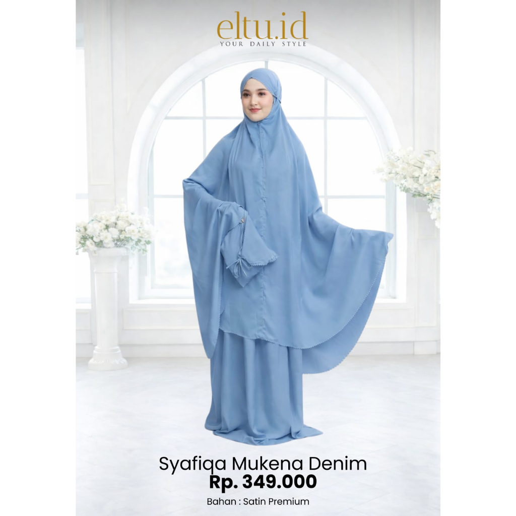 ELTU - Mukena Syafiqa Mukena Polosan Bahan Satin Premium