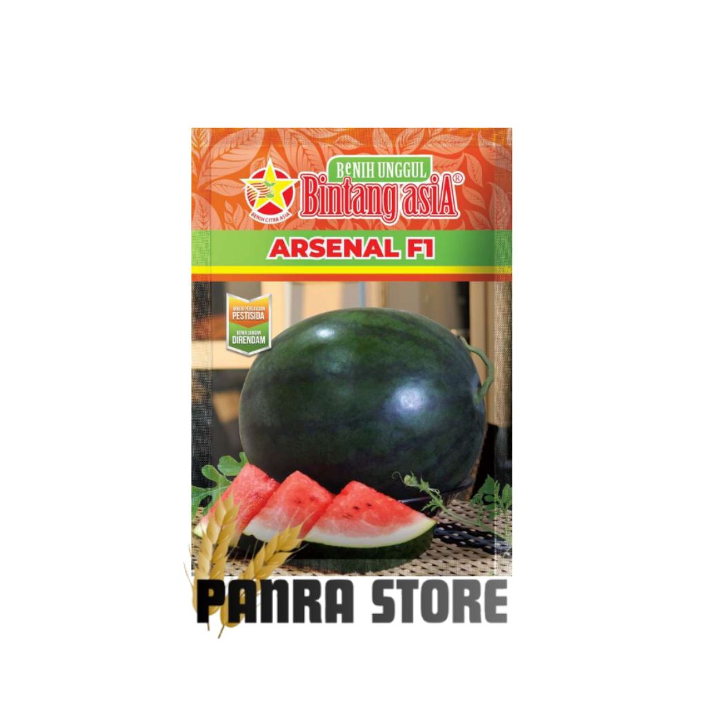 BENIH SEMANGKA HIBRIDA NON BIJI ARSENAL F1 20GRAM - Kulit Hijau Gelap, Daging Merah.