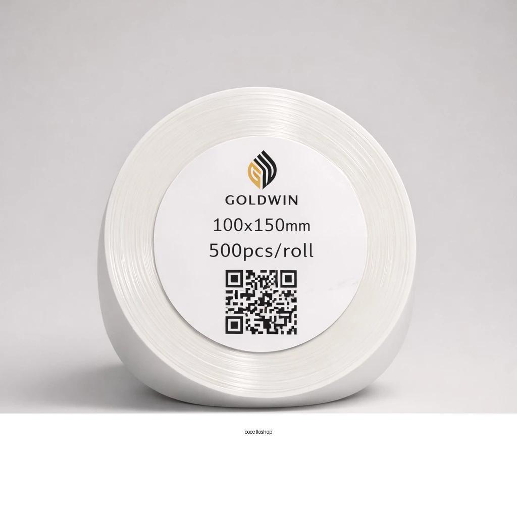 Kertas Resi Label Thermal GOLDWIN 100x150mm 500pcs/Roll – Stiker Resi Thermal Printer