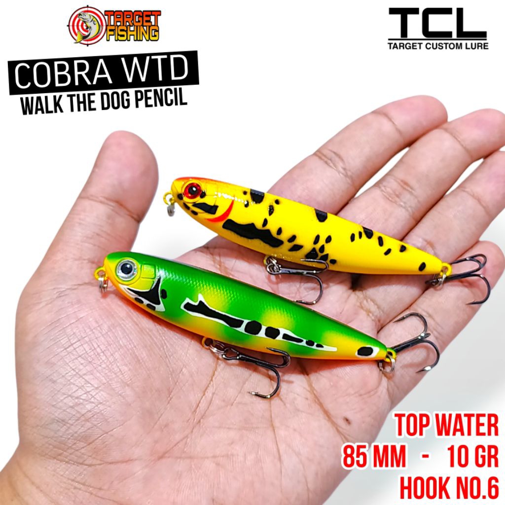 Umpan Pencil WTD COBRA 85mm 10gram - TCL COBRA 85 Top Water Casting Lure Hampala Toman