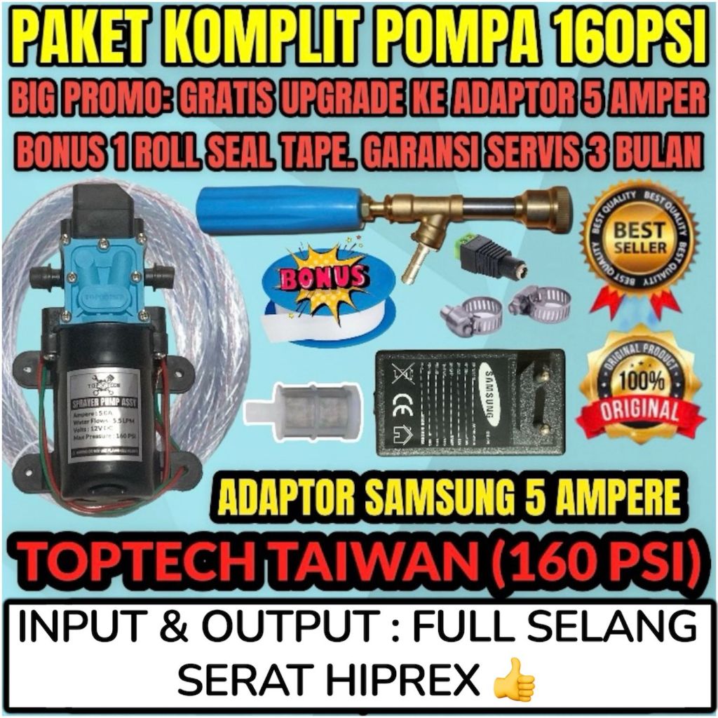 (TEKANAN 160 PSI) Alat Cuci Motor AC Mobil Portable Tekanan 160 PSI Mesin Steam Mini Pompa Listrik