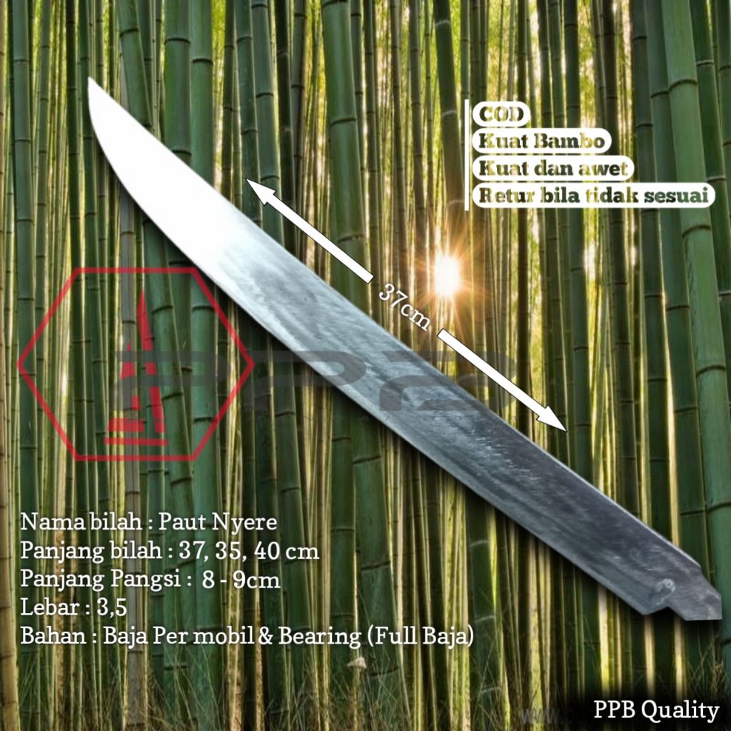 Golok Mentahan Paut Nyere Panjang Berfariasi Full Baja Bearing & Per Murni Kuat Bambo Sudah Tajam