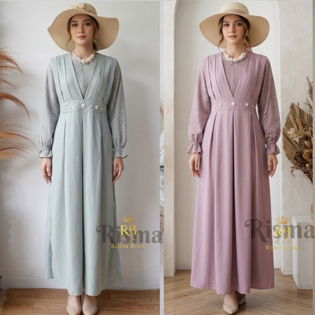 Dress Kondangan Wanita Brukat Busui Narin Bridesmaid