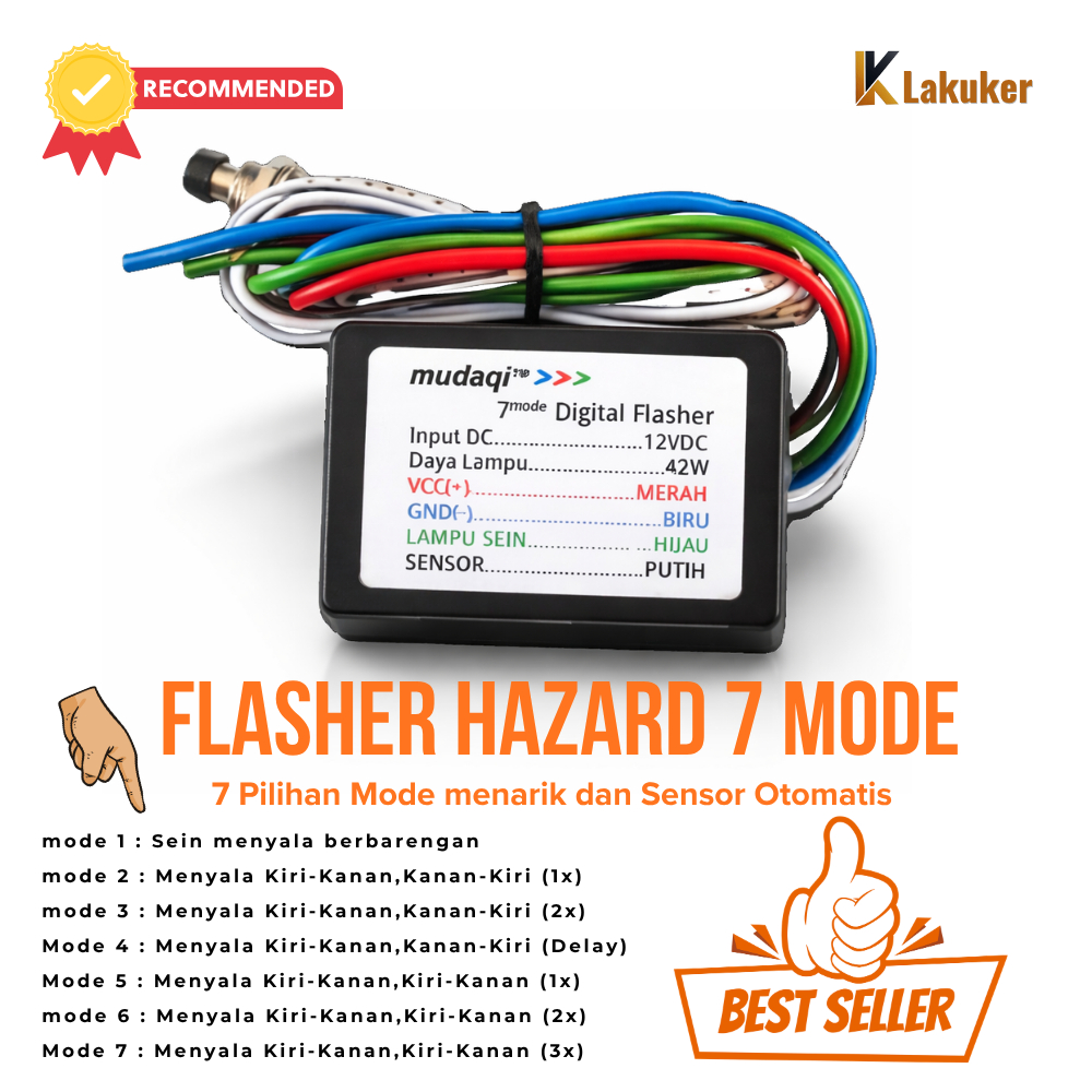 Modul lampu sein variasi flasher hazard 7 mode autosensor, flasher touring harga murah