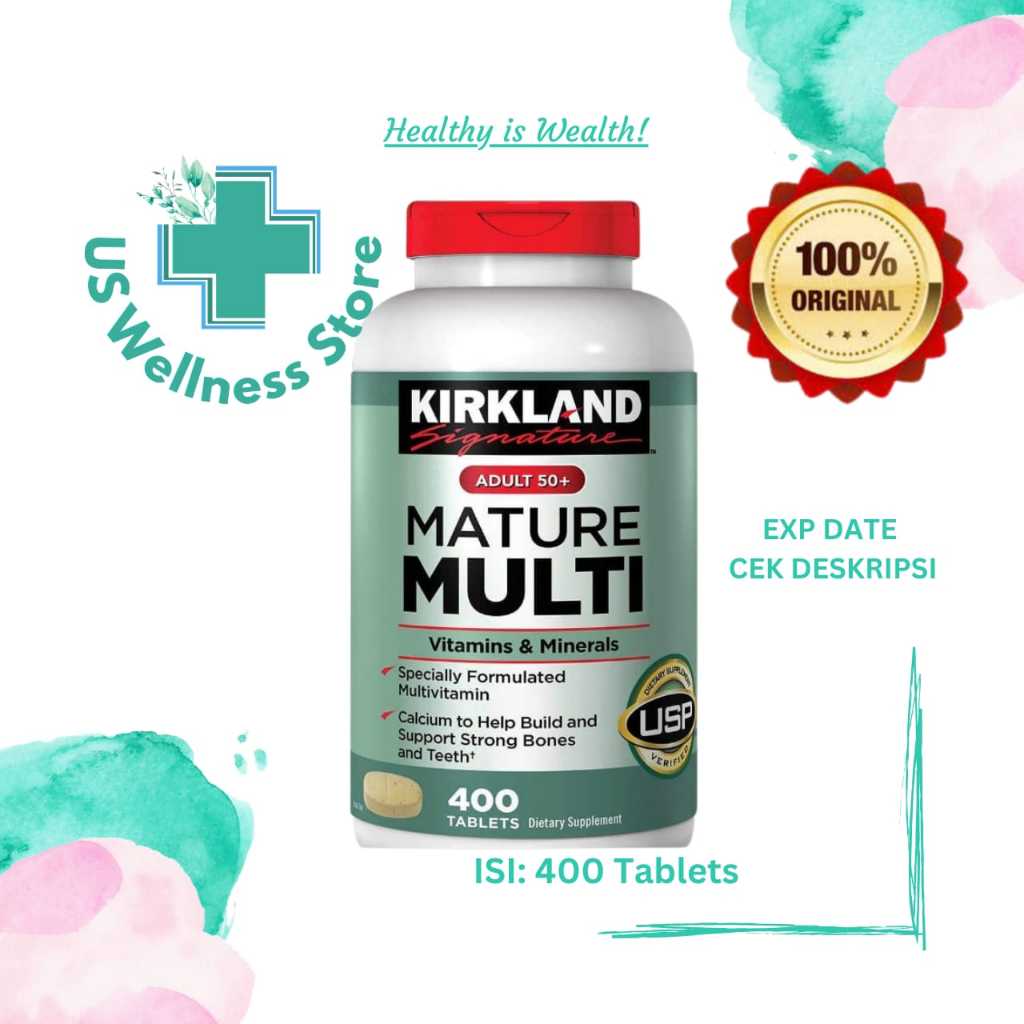 Kirkland Signature Mature Multi 50+ - 400 Tablet - Multivitamin Lengkap Lansia