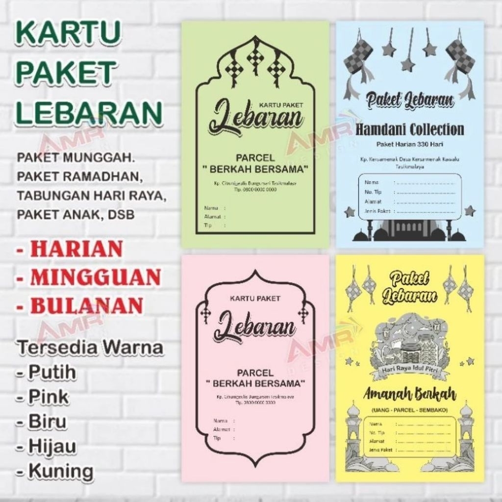 Kartu Paket Lebaran/Iuran/Arisan/DLL (Bisa Costum)