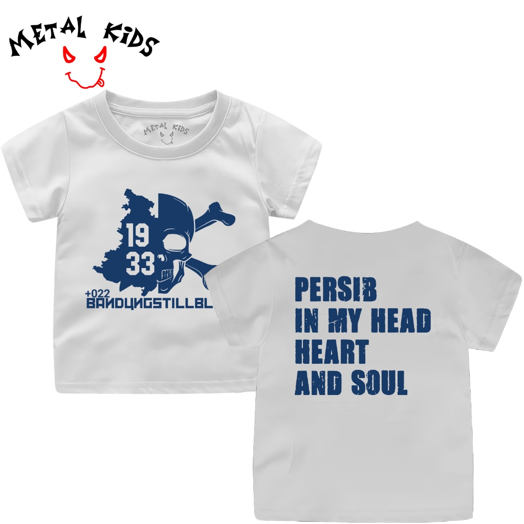 kaos anak persib in my head heart and soul tshirt anak distro katun combed 30s