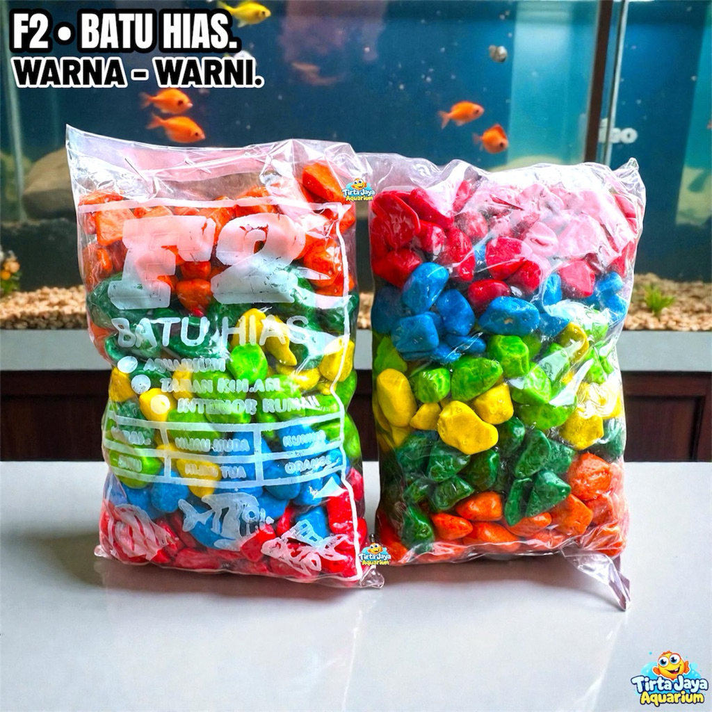 BATU HIAS WARNA WARNI F2 AQUARIUM HIASAN DEKORASI AQUASCAPE WARNA STABILO LEBIH CERAH