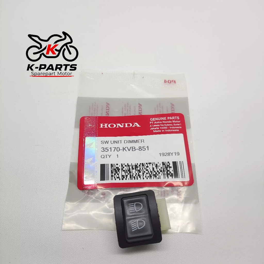 Tombol Dim Saklar Dimmer Lampu Jauh Dekat 3 kaki titik KVB Motor Supra X 125 Revo Vario 110 Beat Kar
