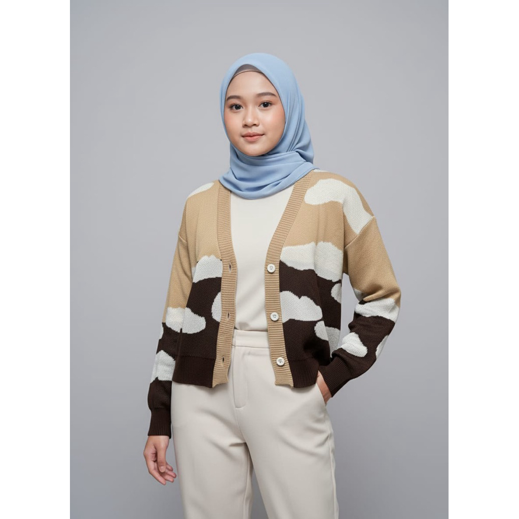 Cardigan Rajut Cloudy Premium / Cardigan Motif Awan Lucu