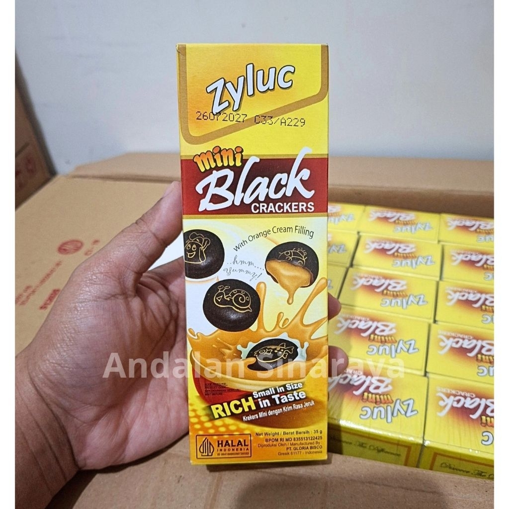 Zyluc Mini BlackCrackers biskuit isi fla caramel