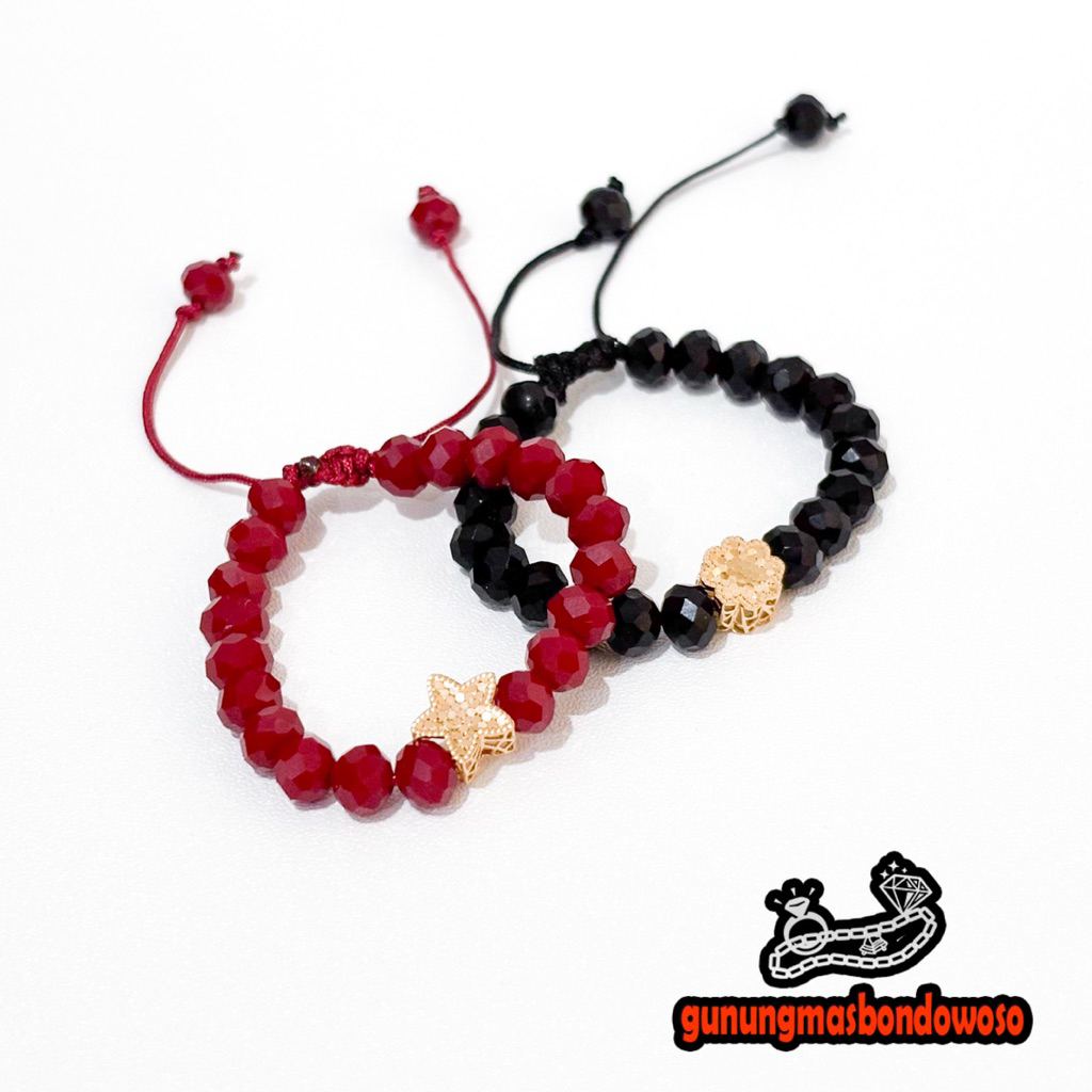 Gelang manik anak + charm emas asli kadar 300 6k