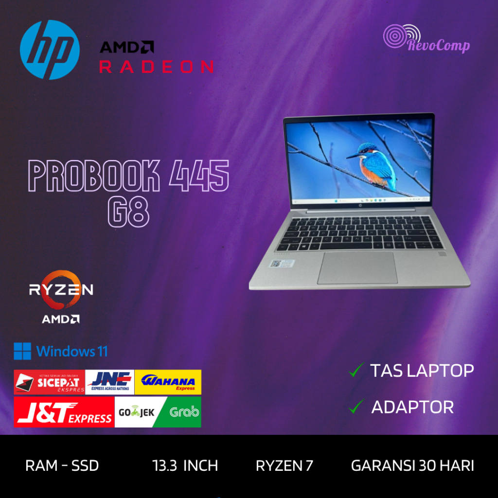 Hp Probook 445 G8 AMD Ryzen 7 5800U RAM 16GB SSD Windows 11 Pro