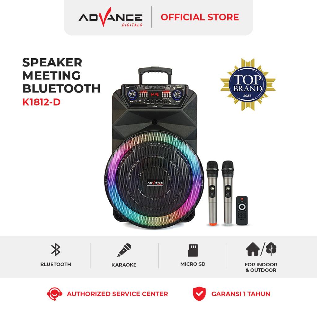 Advance K1812D Speaker Meeting Portable Full Bass 18 inch FREE 2 Mic