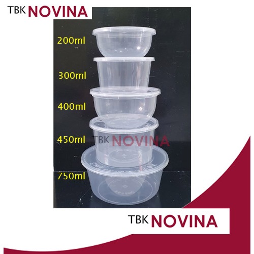 [ 1 pack ] Thinwall KOTAK BULAT BOWL CUP food container box tempat makan plastik kotak nasi sayur la
