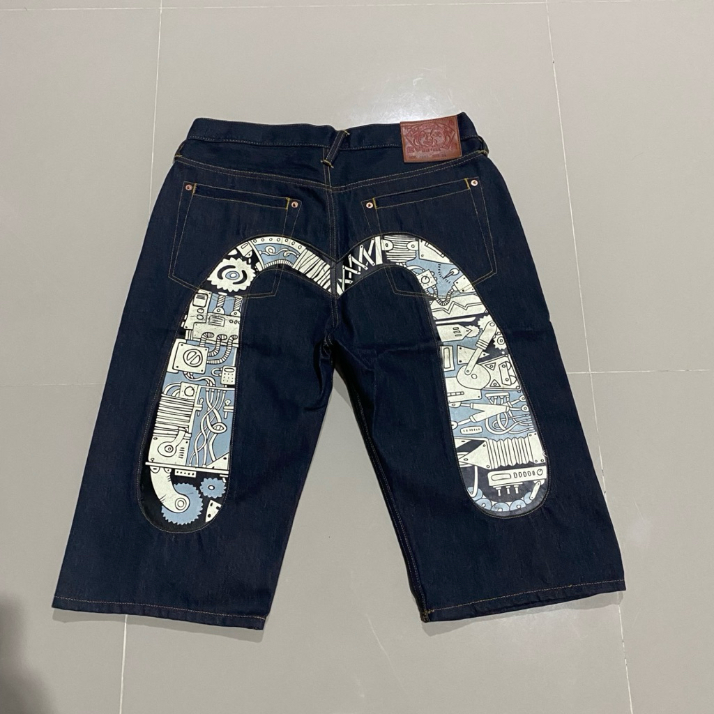 Evisu Jorts Selvedge lot 0001 Robot Mechanic Big Logo Daicock bnwot