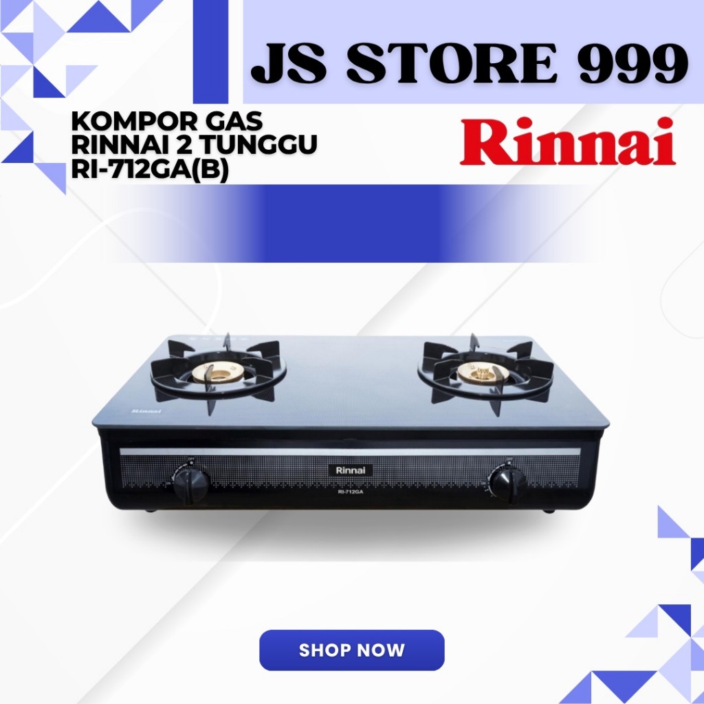Kompor Rinnai 2 Tungku RI 712 GAB /Rinnai RI712GAB ORIGINAL