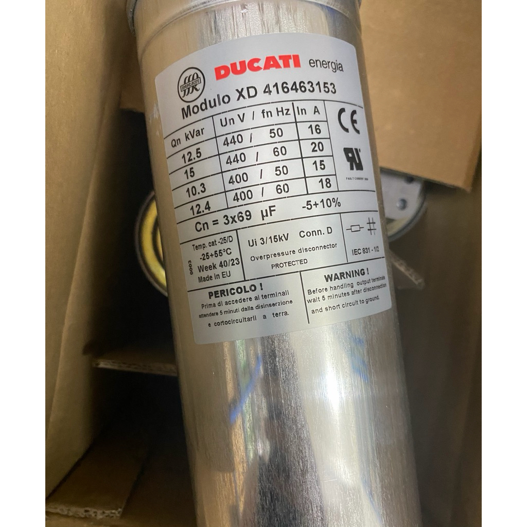 KAPASITOR BANK DUCATI 12,5 KVAR 440V 416463153 TIPE XD CAPASITOR DUCATI ENERGIA