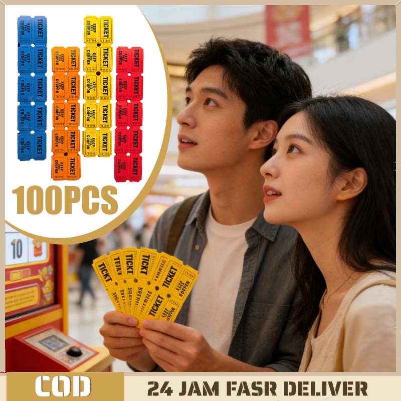 100pcs Raffle Ticket Universal Event Tickets Lottery Tickets Easily Tear Ticket Multifungsi