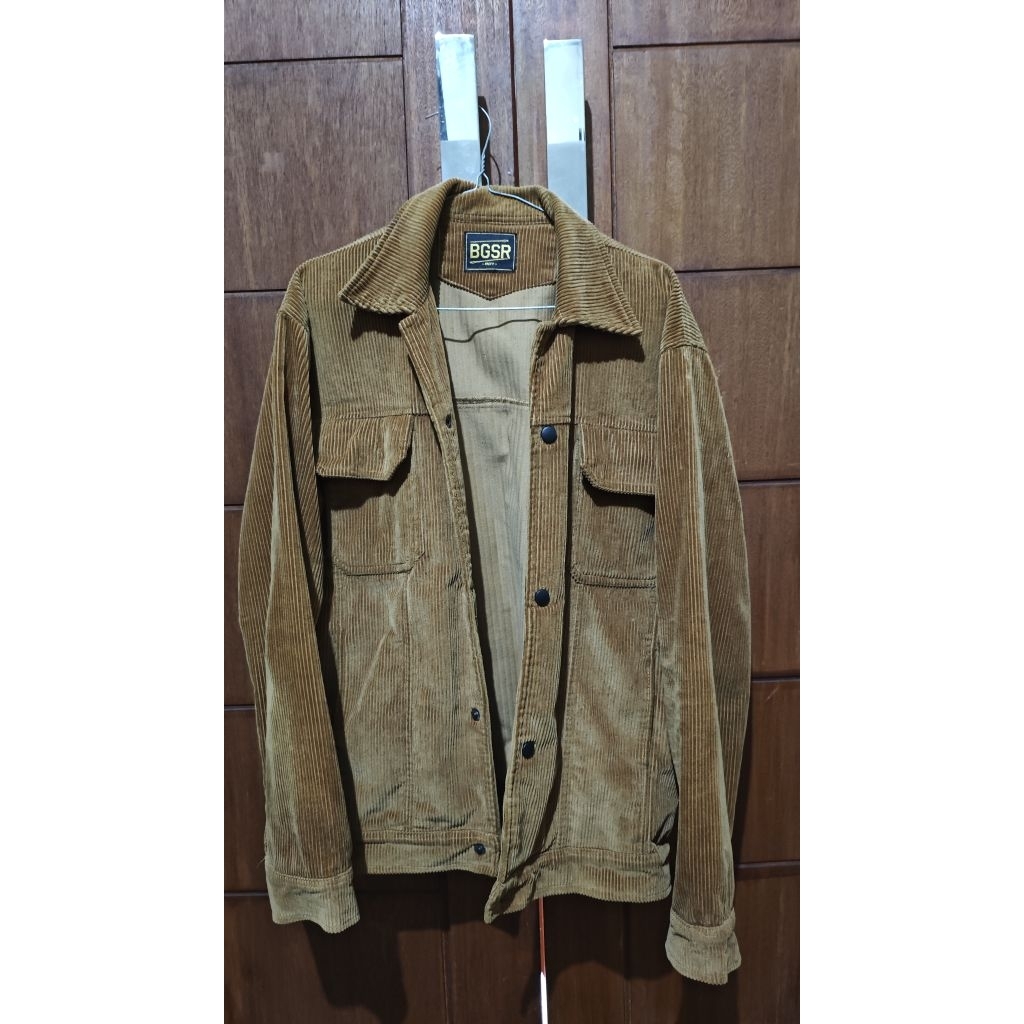 jaket corduroy brown brand lokal